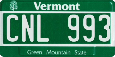 VT license plate CNL993
