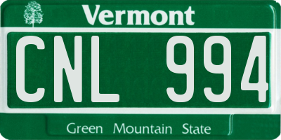 VT license plate CNL994