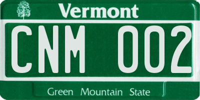 VT license plate CNM002