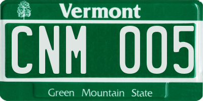 VT license plate CNM005