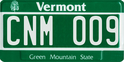 VT license plate CNM009