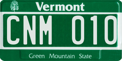 VT license plate CNM010