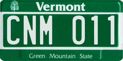VT license plate CNM011