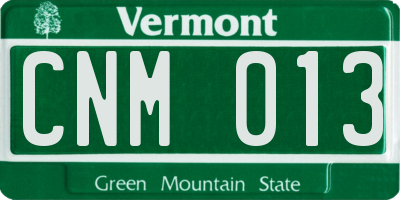 VT license plate CNM013