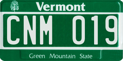 VT license plate CNM019