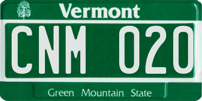 VT license plate CNM020