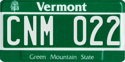 VT license plate CNM022