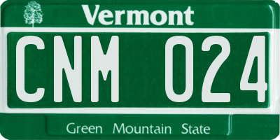 VT license plate CNM024