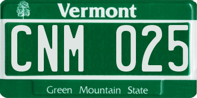 VT license plate CNM025