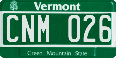 VT license plate CNM026