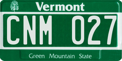 VT license plate CNM027