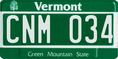 VT license plate CNM034