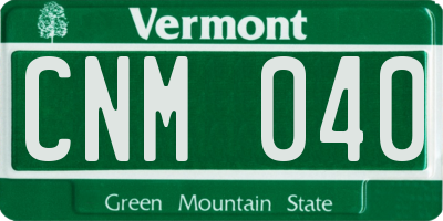 VT license plate CNM040
