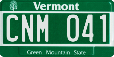 VT license plate CNM041