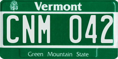 VT license plate CNM042