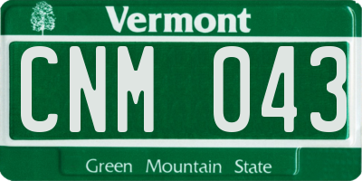 VT license plate CNM043