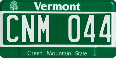 VT license plate CNM044