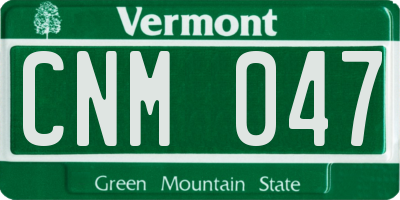 VT license plate CNM047