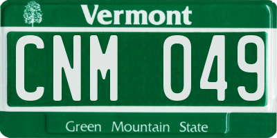 VT license plate CNM049