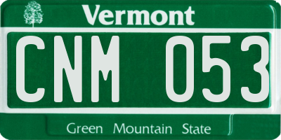VT license plate CNM053