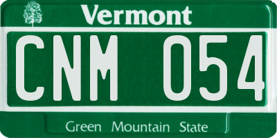 VT license plate CNM054