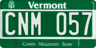 VT license plate CNM057