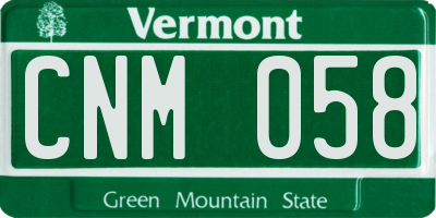 VT license plate CNM058