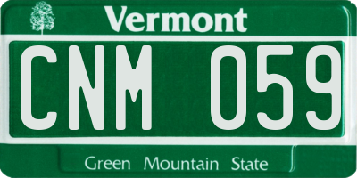 VT license plate CNM059
