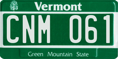 VT license plate CNM061