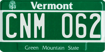 VT license plate CNM062