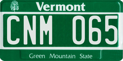 VT license plate CNM065