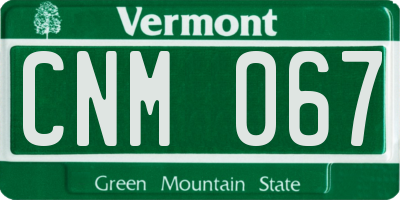 VT license plate CNM067