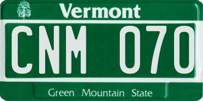 VT license plate CNM070