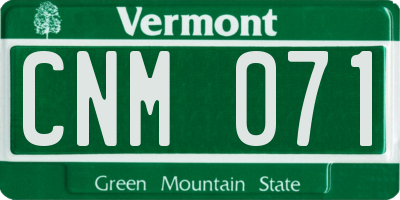 VT license plate CNM071
