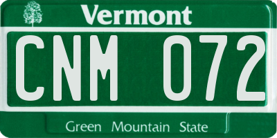 VT license plate CNM072