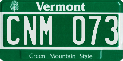 VT license plate CNM073