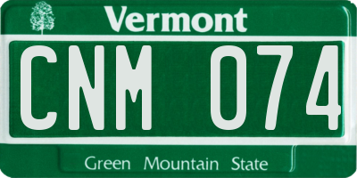 VT license plate CNM074