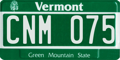 VT license plate CNM075