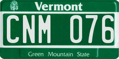 VT license plate CNM076
