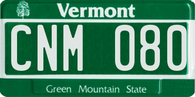 VT license plate CNM080