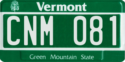 VT license plate CNM081