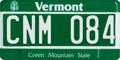VT license plate CNM084