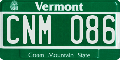 VT license plate CNM086