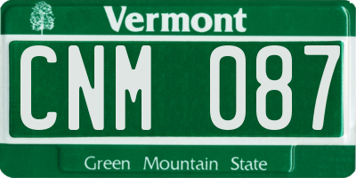 VT license plate CNM087