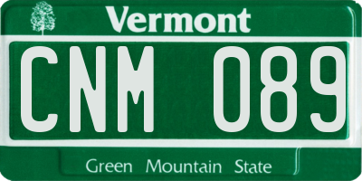 VT license plate CNM089