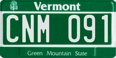 VT license plate CNM091