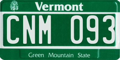 VT license plate CNM093