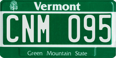 VT license plate CNM095