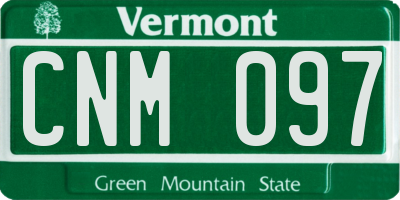 VT license plate CNM097