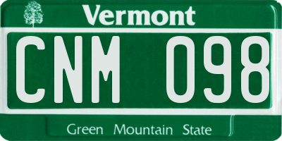 VT license plate CNM098